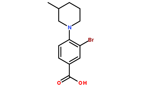 3-溴-4-(3-甲基哌啶-1-基)苯甲酸