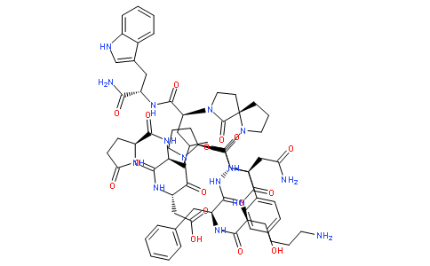 pGlu-Ala-Asp-Pro-Asn-Lys-Phe-Tyr-Pro(spiro-γ-lactam-Leu-Trp-NH2