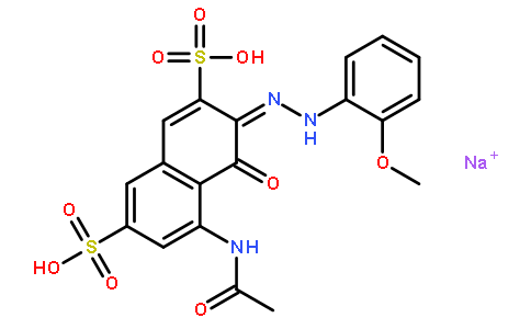 5-(乙酰氨基)-4-羟基-3-[(2-甲氧基苯基)偶氮]-2,7-萘二磺酸二钠盐