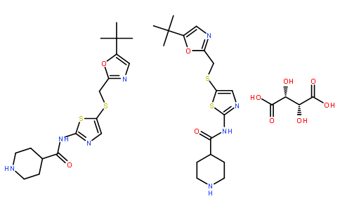 N-[5-[[[5-(1,1-二甲基乙基)-2-恶唑基]甲基]硫基]-2-噻唑基]-4-哌啶甲酰胺 L-酒石酸盐