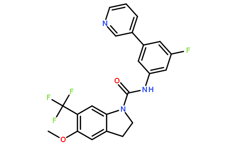 N-[3-氟-5-(3-吡啶)苯基]-2,3-二氢-5-甲氧基-6-(三氟甲基)-1H-吲哚-1-羧酰胺