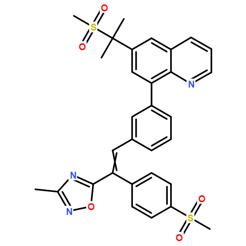 6-[1-甲基-1-(甲基磺酰基)苯基)乙基]-8-[3-[(E)-2-(3-甲基-1,2,4-噁二唑-5-基)-2-[4-(甲基磺酰基)苯基]乙烯基]苯基]喹啉
