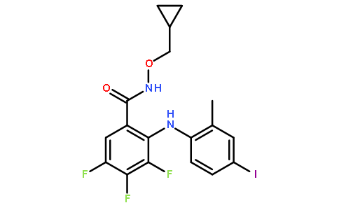 N-(cyclopropylmethoxy)-3,4,5-trifluoro-2-(4-iodo-2-methylanilino)benzamide