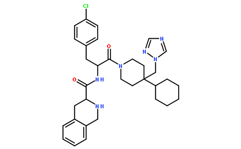 (3R)-N-[(1R)-1-[(4-氯苯基)甲基]-2-[4-环己基-4-(1H-1,2,4-噻唑-1-甲基)-1-哌啶基]-2-氧代乙基]-1,2,3,4-四氢-3-异喹啉羧酰胺