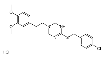 6-[(4-chlorophenyl)methylsulfanyl]-3-[2-(3,4-dimethoxyphenyl)ethyl]-2,4-dihydro-1H-1,3,5-triazine