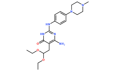 6-氨基-5-(2,2-二乙氧基乙基)-2-((4-(4-甲基哌嗪-1-基)苯基)氨基)嘧啶-4(3h)-酮