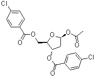 2-脱氧-beta-D-赤式-呋喃戊糖 1-乙酸酯 3,5-二(4-氯苯甲酸酯)