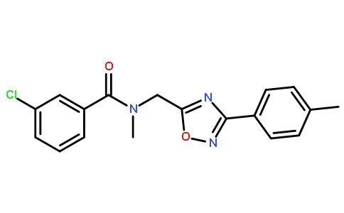 3-氯-n-甲基-n-((3-(对甲苯)-1,2,4-噁二唑-5-基)甲基)苯甲酰胺