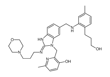2-[[6-[[2-(3-hydroxypropyl)-5-methylanilino]methyl]-2-(3-morpholin-4-ylpropylamino)benzimidazol-1-yl]methyl]-6-methylpyridin-3-ol