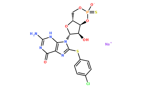 8-(4-氯苯基硫代)-鸟苷3',5'-环单硫代磷酸, Rp异构体三乙铵盐