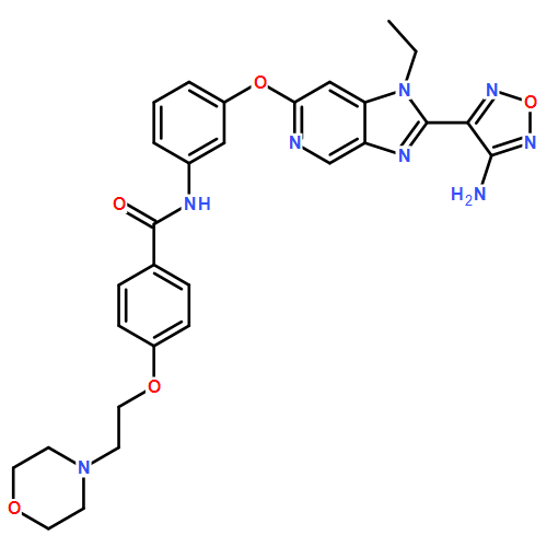 N-[3-[[2-(4-氨基呋喃-3-基)-1-乙基-1H-咪唑并[4,5-c]吡啶-6-基]氧基]苯基]-4-[[2-(4-吗啉基)乙基]氧基]苯胺
