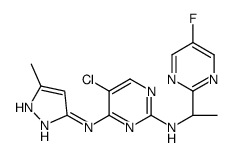 5-chloro-2-N-[(1S)-1-(5-fluoropyrimidin-2-yl)ethyl]-4-N-(5-methyl-1H-pyrazol-3-yl)pyrimidine-2,4-diamine