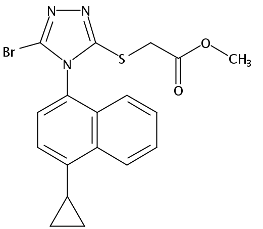 2-(5-溴-4-(4-环丙基萘-1-基)-4H-1,2,4-三唑-5-基硫基)乙酸甲酯