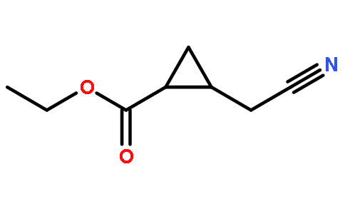 Cyclopropanecarboxylic acid, 2-(cyanomethyl)-, ethyl ester, trans- (9CI)