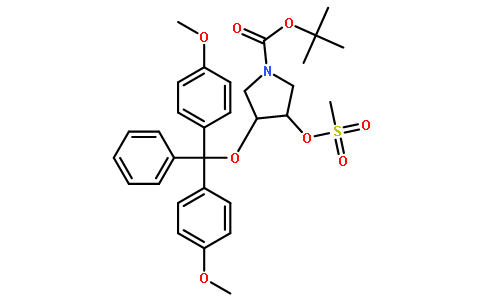 (3R,4s)-3-(双(4-甲氧基苯基)(苯基)甲氧基)-4-((甲基磺酰基)氧基)吡咯烷-1-羧酸叔丁酯