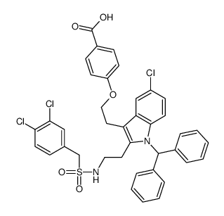 4-[2-[1-benzhydryl-5-chloro-2-[2-[(3,4-dichlorophenyl)methylsulfonylamino]ethyl]indol-3-yl]ethoxy]benzoic acid
