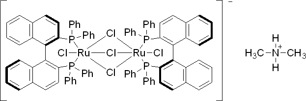 Dimethylammonium dichlorotri(μ-chloro)bis[(R)-(+)-2,2'-bis(diphenylphosphino)-1,1'-binaphthyl]diruthenate(II),[NH2Me2][{RuCl((R)