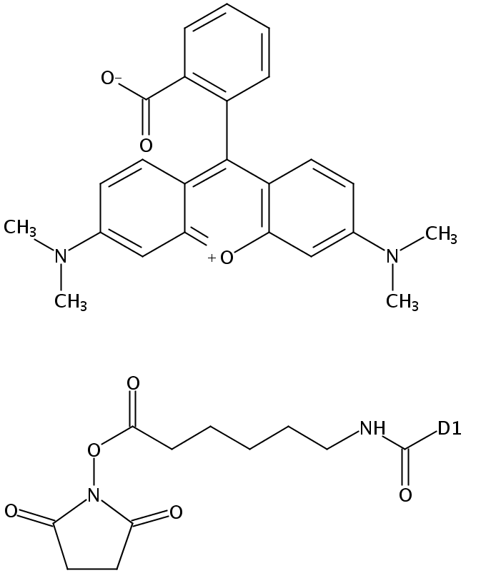 5(6)-TAMRA-X, SE  [6-(Tetramethylrhodamine-5(6)-carboxamido)hexanoic acid, succinimidyl ester]