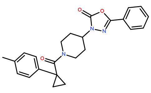 3-(1-{[1-(4-Methylphenyl)cyclopropyl]carbonyl}-4-piperidinyl)-5-p henyl-1,3,4-oxadiazol-2(3H)-one