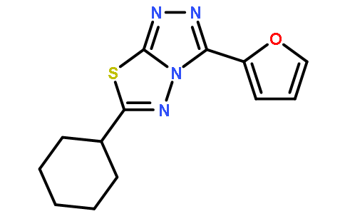 6-Cyclohexyl-3-(2-furanyl)-1，2，4-triazolo[3，4-b][1，3，4]thiadiazole