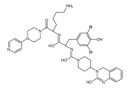 N-[(2R)-1-[[(2S)-6-amino-1-oxo-1-(4-pyridin-4-ylpiperazin-1-yl)hexan-2-yl]amino]-3-(3,5-dibromo-4-hydroxyphenyl)-1-oxopropan-2-yl]-4-(2-oxo-1,4-dihydroquinazolin-3-yl)piperidine-1-carboxamide