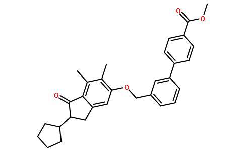 3-(((2-环戊基-6,7-二甲基-1-氧代-2,3-二氢-1H-茚-5-基)氧基)甲基)-[1,1-联苯]-4-羧酸甲酯