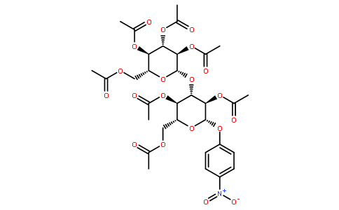 4-硝基苯基 3-O-(2,3,4,6-四-O-乙酰基-BETA-D-吡喃葡萄糖基)-BETA-D-吡喃葡萄糖苷 2,4,6-三乙酸酯