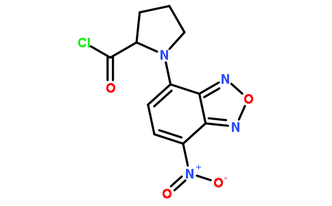 (S)-(-)-NBD-Pro-COCl[=(S)-(-)-4-硝基-7-(2-氯甲酰四氢吡咯-1-基)-2,1,3-苯并恶二唑][用于旋光纯度测定的高效液相色谱标记试剂]