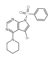 7-苯磺酰基-5-溴-4-哌啶-1-基-7H-吡咯并[2,3-d]嘧啶