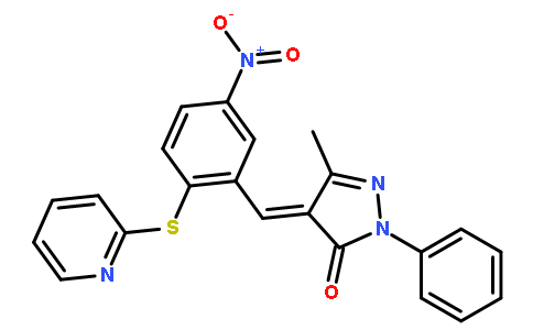 3-甲基-4-(5-硝基-2-(吡啶-2-基硫代)亚苄基)-1-苯基-1H-吡唑-5(4h)-酮