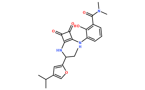 3-[[3-[(二甲氨基)羰基]-2-羟基苯基]氨基]-4-[[(R)-1-(4-异丙基呋喃-2-基)丙基]氨基]环丁-3-烯-1,2-二酮
