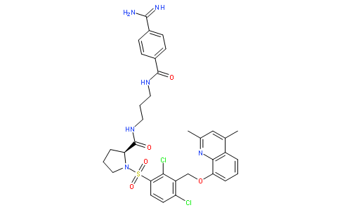 (2S)-N-(3-(4-甲脒基苯甲酰胺基)丙基)-1-(2,4-二氯-3-((2,4-二甲基-8-喹啉基氧基)甲基)苯磺酰基)吡咯烷-2-甲酰胺