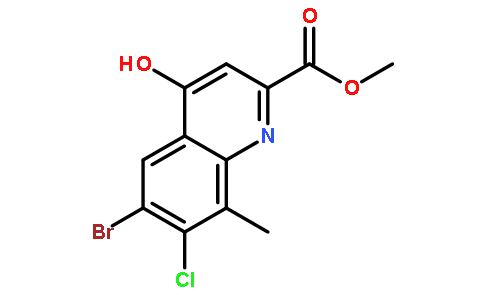 6-溴-7-氯-8-甲基-4-羟基喹啉-2-羧酸甲酯