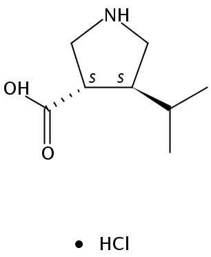 3-​Pyrrolidinecarboxyli​c acid, 4-​(1-​methylethyl)​-​, hydrochloride (1:1)​, (3S,​4S)​-