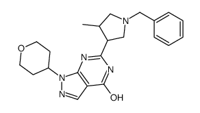 6-(1-Benzyl-4-methyl-3-pyrrolidinyl)-1-(tetrahydro-2H-pyran-4-yl) -1,5-dihydro-4H-pyrazolo[3,4-d]pyrimidin-4-one