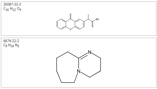 2-(9-氧代占吨-2-基)丙酸1,8-二氮杂二环[5.4.0]十一-7-烯盐