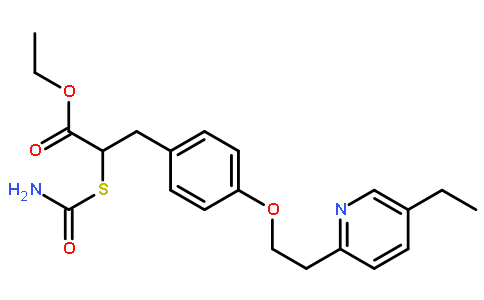 A-[(氨基羰基)硫代]-4-[2-(5-乙基-2-吡啶)乙氧基]苯丙酸乙酯