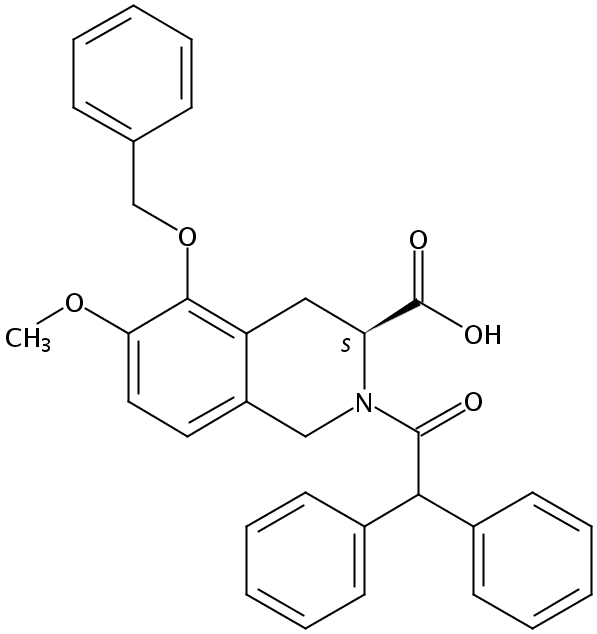 3-Isoquinolinecarboxylic acid, 2-(2,2-diphenylacetyl)-1,2,3,4-tetrahydro-6-methoxy-5-(phenylmethoxy)-, (3S)-