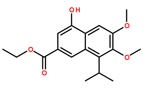 4-羟基-6,7-二甲氧基-8-(1-甲基乙基)-2-萘羧酸乙酯