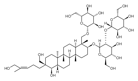 b-D-吡喃葡萄糖苷,(1R,2S,4aR,4bR,6aS,7R,8R,10aR,10bR,12aR)-1-[(b-D-吡喃葡萄糖氧基)甲基]十八氢-7-羟基-8-(羟甲基)-8-[(3Z)-5-羟基-4-甲基-3-戊烯基]-1,4a,10a,10b-四甲基-2-草屈基2-O-b-D-吡喃葡萄糖基- (9CI)