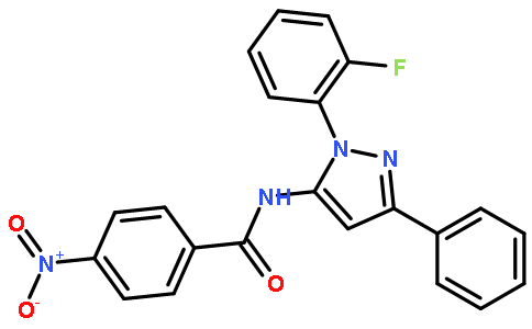 N-[2-(2-fluorophenyl)-5-phenylpyrazol-3-yl]-4-nitrobenzamide
