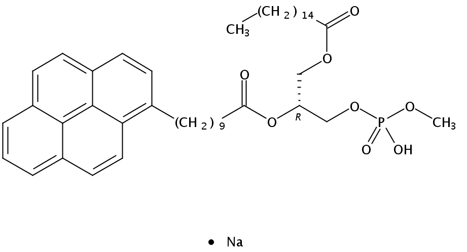 β-py-C<sub>10</sub>-HPM  [1-Hexadecanoyl-2-(1-pyrenedecanoyl)-sn-glycero-3-phosphomethanol, sodium salt]