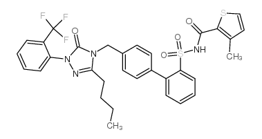N-[2-[4-[[3-butyl-5-oxo-1-[2-(trifluoromethyl)phenyl]-1,2,4-triazol-4-yl]methyl]phenyl]phenyl]sulfonyl-3-methylthiophene-2-carboxamide