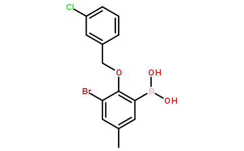 3-溴-2-(3’-氯苄氧基)-5-甲基苯基硼酸