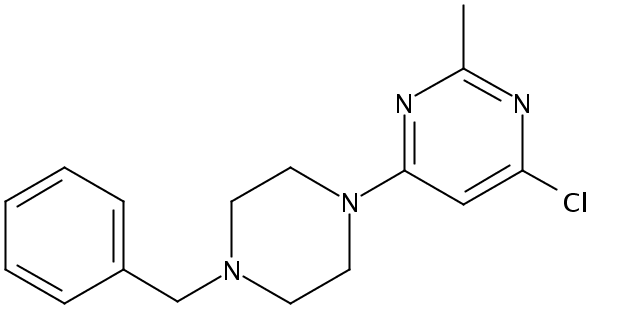 4-(4-苄基哌嗪基)-6-氯-2-甲基嘧啶