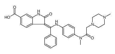 1H-Indole-6-carboxylic acid, 2,3-dihydro-3-[[[4-[methyl[2-(4-methyl-1-piperazinyl)acetyl]amino]phenyl]amino]phenylmethylene]-2-oxo-, (3Z)