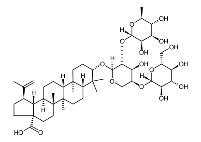 桦木酸 3beta-O-alpha-L-吡喃鼠李糖基-(1->2)-[beta-D-吡喃葡萄糖基-(1->4)]-alpha-L-阿拉伯糖苷
