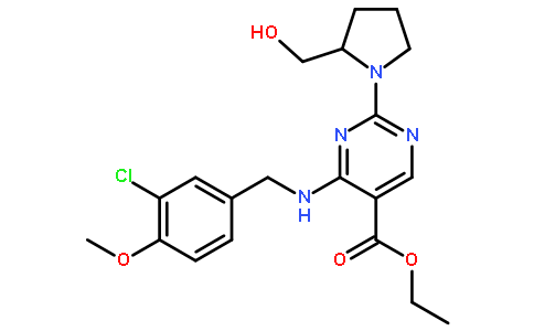 4-[[(3-氯-4-甲氧基苯基)甲基]氨基]-2-[(2S)-2-羟甲基-1-吡咯烷基]-5-嘧啶羧酸乙酯