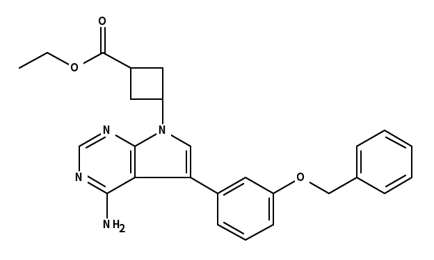 3-(4-氨基-5-(3-(芐氧基)苯基)-7h-吡咯并[2,3-d]嘧啶-7-基)環(huán)丁烷羧酸乙酯