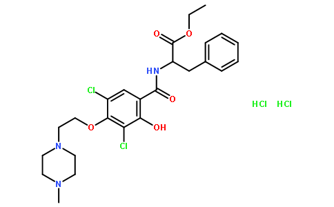 N-[3,5-二氯-2-羟基-4-[2-(4-甲基-1-哌嗪基)乙氧基]苯甲酰]-L-苯丙氨酸乙基酯二盐酸